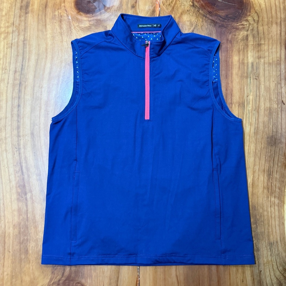 Mercedes Benz Men's Pullover Vest Large Polo shirt Sleeveless Car Polyester P3-6